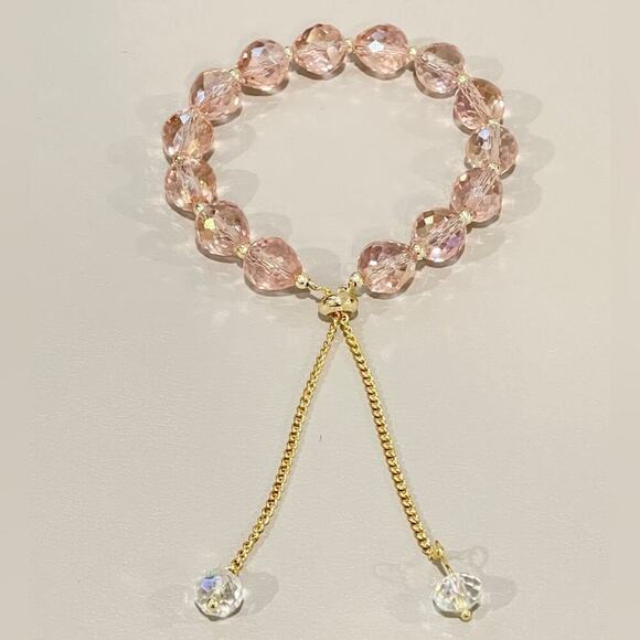 Pink Swarovski Beaded Bracelet - Picture 6 of 10